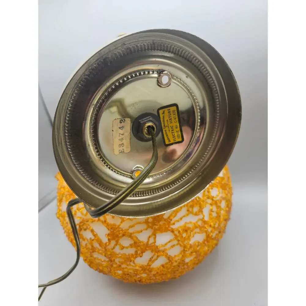 Vintage MCM Spaghetti Lucite Ceiling Light Lamp Amber Lucite *READ